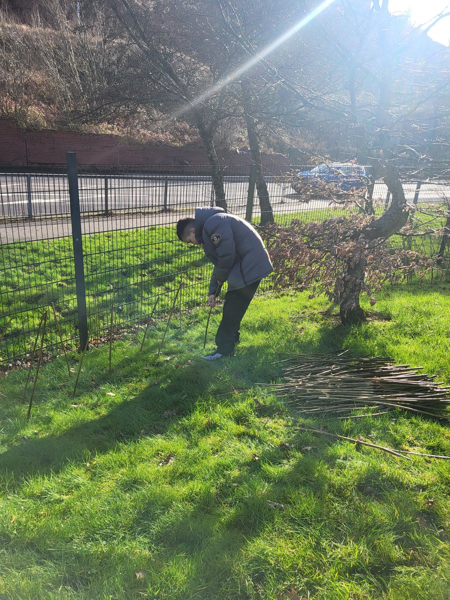 DhtLivingstone's tweet photo. Our Orchard is really taking shape, thanks to Bruce from Inverclyde Shed and today's S1 and S2 volunteers @invacad https://t.co/FsJlbkdkpD