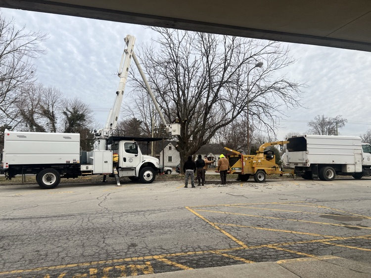 CampTaylorES's tweet photo. Now you see it, now you don't!  Yes, JCPS came and removed one of our trees from the property. The shade will be gone, but safety is our priority. @CampTaylorES @JCPSZone2 https://t.co/tcASTOLJCh