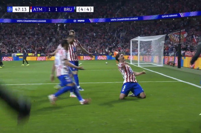 Cardoso scored a banger as his first goal for Atletico Madrid!
Atico takes the lead again against Club Brugge!

Atletico Madrid 2:1 Club Brugge
