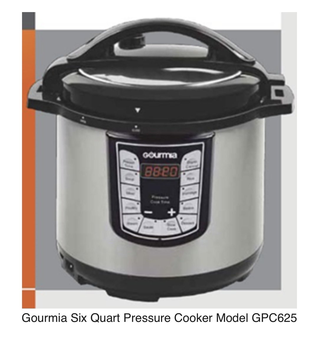 Gourmia GPC625 Pressure Cooker