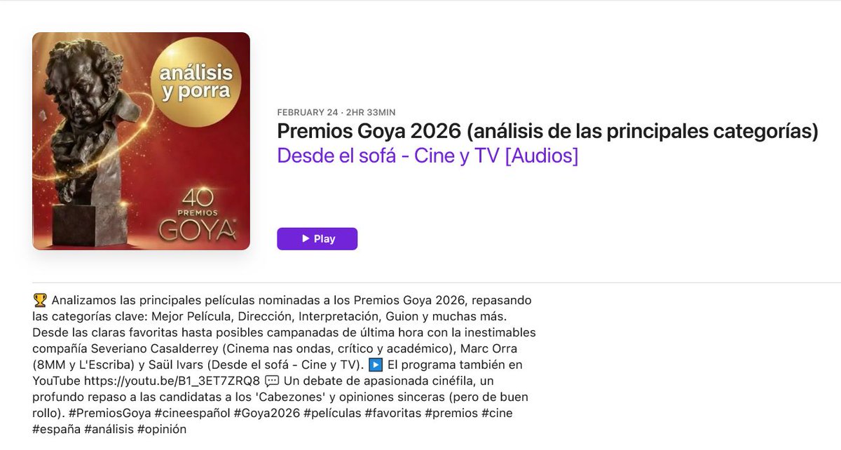 Desde el sofá - Cine y TV tweet media