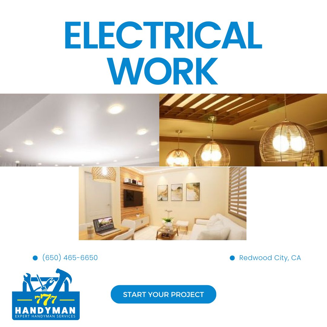 HandymanSeven's tweet photo. From lighting updates to complete rewiring, our expert electrical work team keeps your home safe and efficient. Power up your projects—contact us today!
#ElectricalWork
https://t.co/PEEN2Mi68V https://t.co/fyXVus6toG