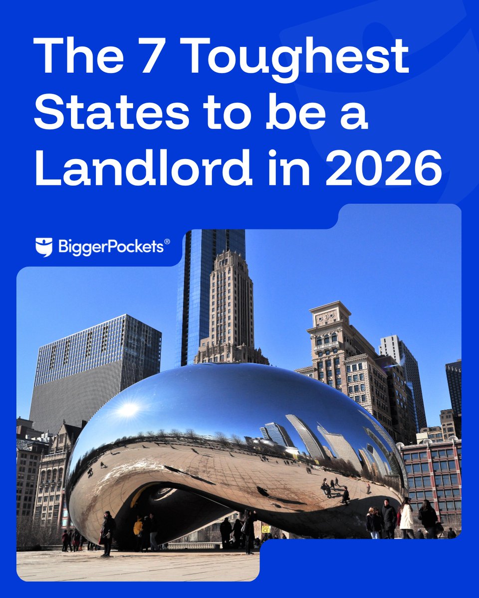 BiggerPockets's tweet photo. The 7 toughest states to be a landlord in 2026, according to a December 2025 TurboTenant analysis:

Connecticut
• 1.92% effective property tax rate, nearly double the national average
• Expanded “just cause” eviction laws
• Evictions concentrated in 5 cities

Illinois
• High property taxes
• 2025 Landlord Retaliation Act limits landlord actions
• Strict “crime-free housing” enforcement

Maryland
• Tenants get right of first refusal if owner wants to sell
• Higher court fees for eviction filings

Washington
• Rent increase caps in some areas
• More tenant-friendly legal disputes

Oregon
• Statewide rent control
• Sealed eviction records
• Strict rent increase limits

Massachusetts
• Strict security deposit rules
• Lengthy eviction timelines
• Heavy penalties for landlord mistakes

Minnesota
• Longer notice requirements
• Screening limitations
• Added compliance standards

High carrying costs + slow, tenant-friendly systems = tighter margins for landlords.

Read the full article here: https://t.co/OWt6PyHS3N

👉 Would you invest in these markets in 2026? Why or why not?