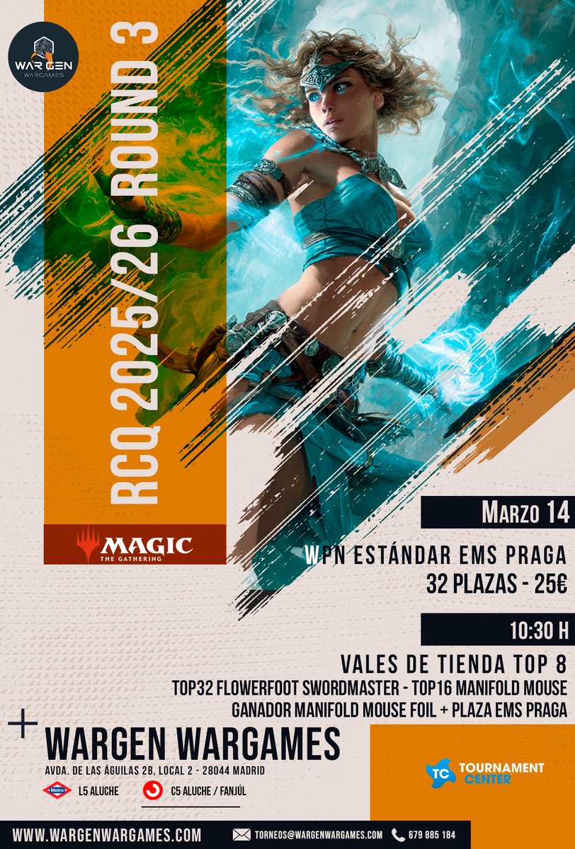 WarGenWargames's tweet photo. WPN Qualifier Estándar 2025-26 Round 3 Praga - Sábado 14 de marzo.    

Inscripciones
👇
https://t.co/csE2S3K9WR

@PTQs_Spain
@wizards_magic

#MagicTheGathering #rcqmagicRCQRCQ https://t.co/FmBm7NVvpI