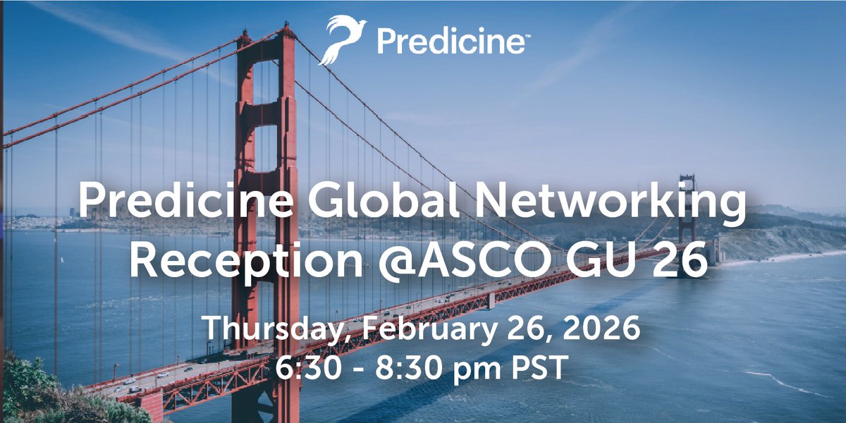 predicine's tweet photo. Predicine is excited to present 6 posters at ASCO GU 2026 and host our Global Networking Reception in San Francisco on Thursday, February 26. 2026 at 6:30 PM PST.

📅 Schedule a meeting with our team  https://t.co/d85DjLSYLz

RSVP for the reception! https://t.co/OJR3AFIGJB https://t.co/xT4FhHGwjM