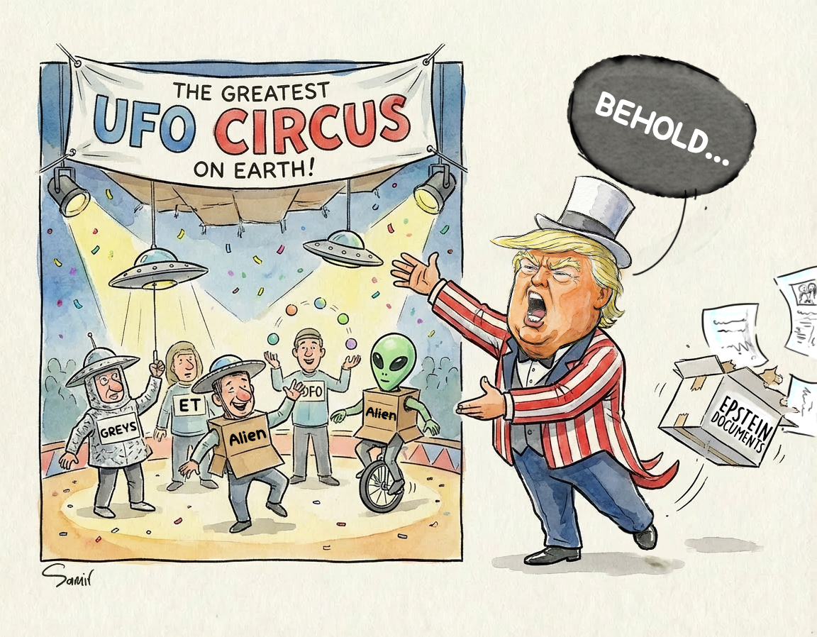 M_Harrison93's tweet image. While Americans demand answers on Epstein, Trump waves a shiny distraction—declassifying UFO files like a circus act. Smoke and mirrors won’t hide the truth forever. 👀 
#EpsteinFiles #UFOfiles #Trump #Epstein