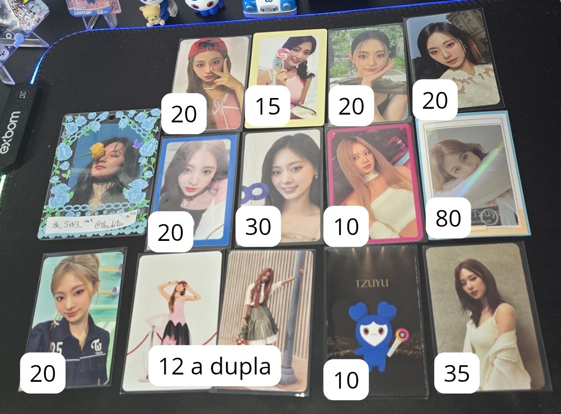 ✨️VENDO/VENDA TWICE✨️

• Valor do pc + frete (superfrete);
• Se tiver (*) contém avaria ou pressmark;
• Mando videos e foto;
• Envio em até 2 semanas;
• Feedbacks em <a href="/_SkY3_/">Thai da Tzu 🦌</a> .

Vendo venda twice tzuyu momo mina  jihyo sana dahyun nayeon jeongyeon chaeyoung