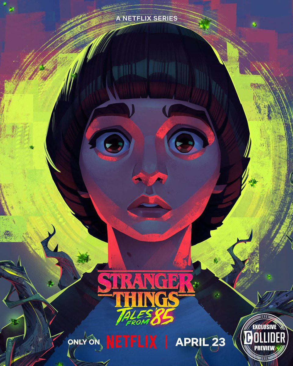¡BOMBA! 🔥 Se han lanzado los pósters individuales de Mike, Will, Eleven, Max, Dustin y Lucas para la nueva serie animada de #StrangerThings que llegará en abril a #Netflix.