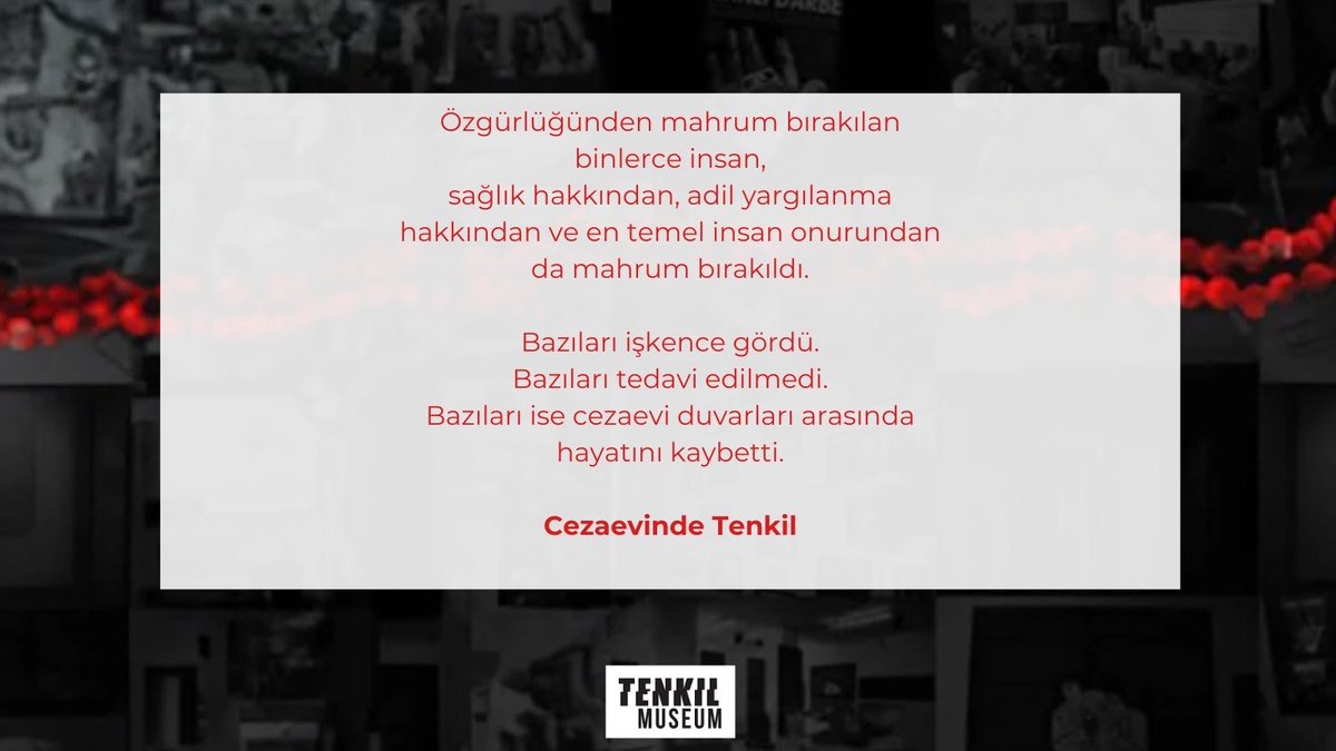 Cezaevleri bir kişiye daha mezar olmasın

Cezaevinde Tenkil