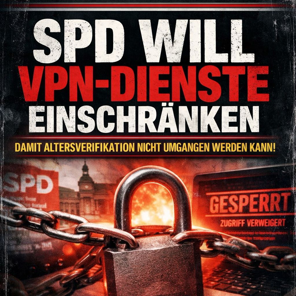 Die SPD will also VPN-Dienste einschränken, damit die geplante Altersverifikation für Social Media nicht “umgangen” werden kann. Begründung: Jugendschutz. Realität: Der Staat soll technisch durchregieren, was Menschen auf ihren Geräten tun dürfen. Und wenn das nicht klappt, wird