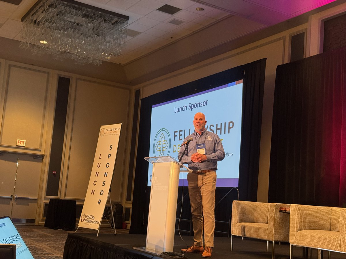 Fellowship Development proudly sponsored lunch at the Faith and Fundraising Conference today. We continue to be grateful for the connections and inspiration we are finding at this year's conference. Come say hi to the team at booth 5!
