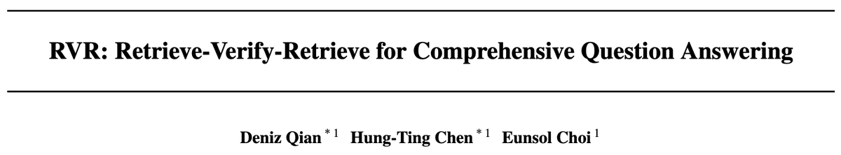 denq1an's tweet photo. 🚨NEW PAPER🚨
How can we comprehensively retrieve all relevant docs for multi-answer QA? Agentic search doesn't help.

Introducing RVR, an iterative framework that conditions on prior docs to maximize answer coverage.

📈10% answer recall gain on QAMPARI
w/@hungting_chen @eunsolc https://t.co/QiB2BqvjML