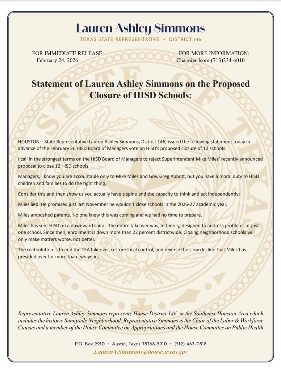 State Representative Lauren Ashley Simmons tweet media