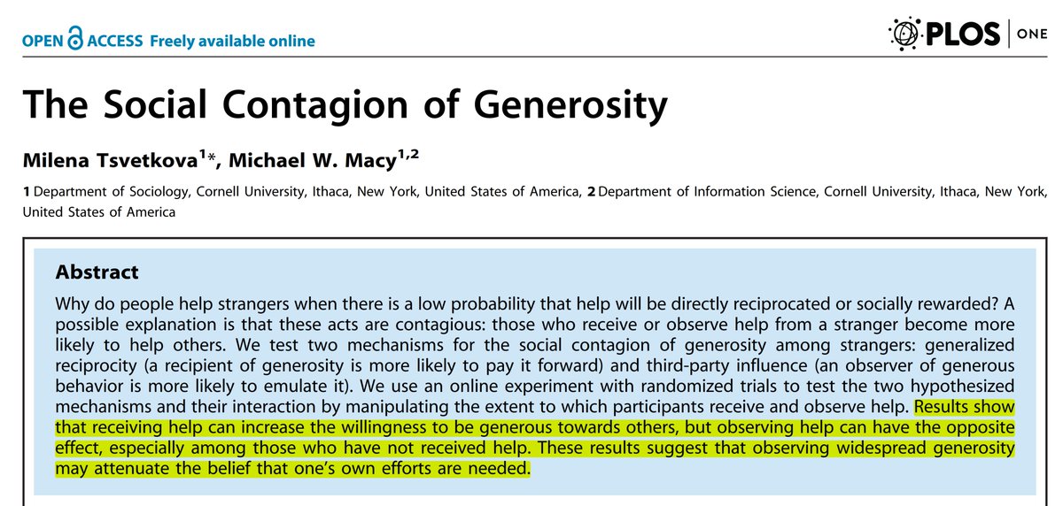 İyilik bulaşıcıdır:
Yabancı birinden yardım görmek, o kişinin bir başkasına yardım etme olasılığını yaklaşık 7 kat artırır.