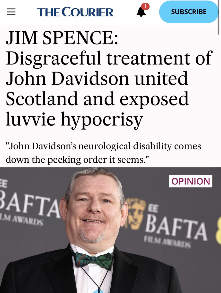 JamesMelville's tweet photo. “But the furore over the matter has exposed the vicious underbelly of many in an industry which chants the mantra of diversity and kindness.

It seems that there are limits to those characteristics, and a hierarchy in which some folk are less equal than others.

John Davidson’s neurological disability comes down the pecking order it seems.

Only an industry located so firmly up its own backside could gather to honour a film illustrating the grim realities facing someone living with Tourette’s and then be so publicly aggrieved when the actuality of that illness – and the involuntary nature of its effects on those suffering from it – reveals itself in their midst.”

~ @JimSpenceDundee