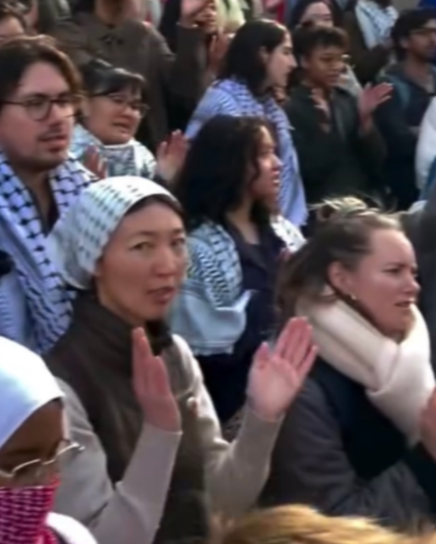 🚨  Hi, <a href="/DHSgov/">Homeland Security</a>. This bum is still here. 

Northeastern University Professor Aisulu Kulbayeva, here on a visa from KAZAKHSTAN.

During a pro-Hamas rally on campus, she wildly chanted with students for the destruction of America and Israel. Why are we tolerating this garbage?