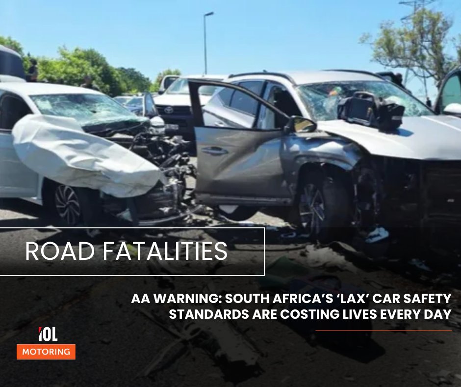 IOL's tweet image. Delays in updating vehicle safety standards since 2022 are contributing to thousands of preventable road deaths in South Africa, says AA CEO Bobby Ramagwede.
#VehicleSafety #RoadDeaths #SouthAfrica #AA #TrafficRegulations @IOLmotoring 
Read on: tinyurl.com/5t37yhxu