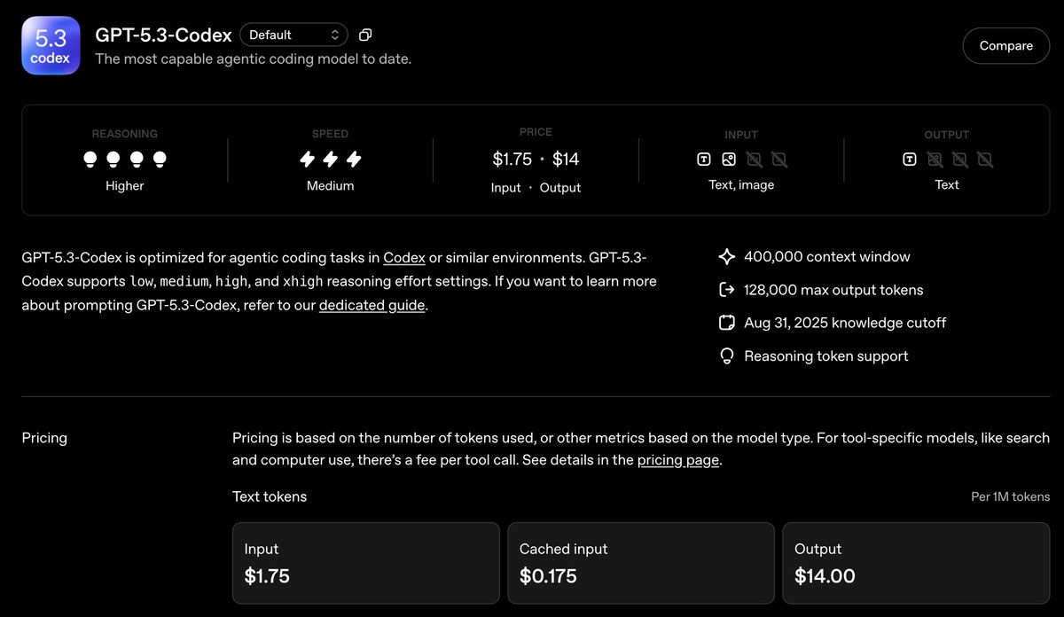 Model card screenshot