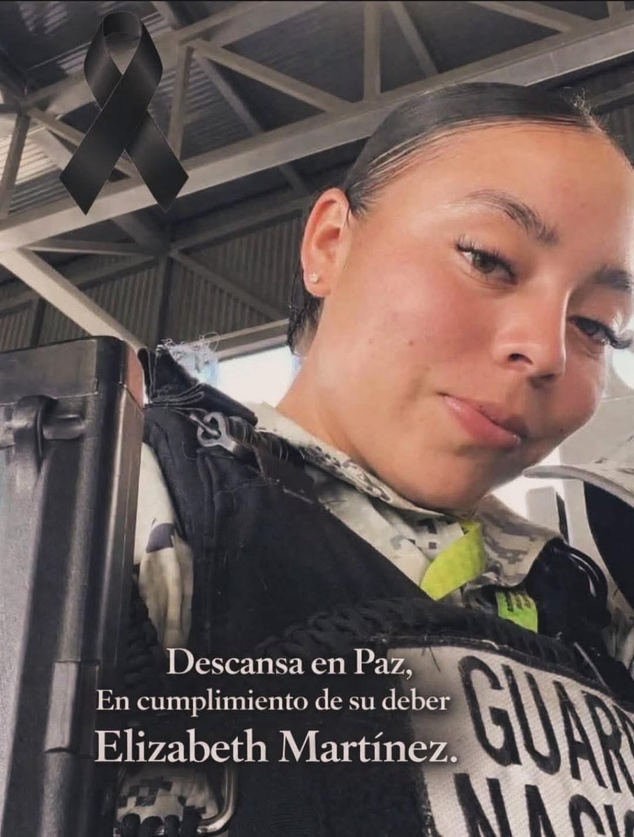 Solo tenía 21 años 😢ella es 
Elizabeth originaria Zacatecas, es uno de los elementos de la Guardia Nacional que perdió la vida en cumplimento de su deber.🙏🏻🕊️

Descanse en Paz 🤍🕊️🇲🇽