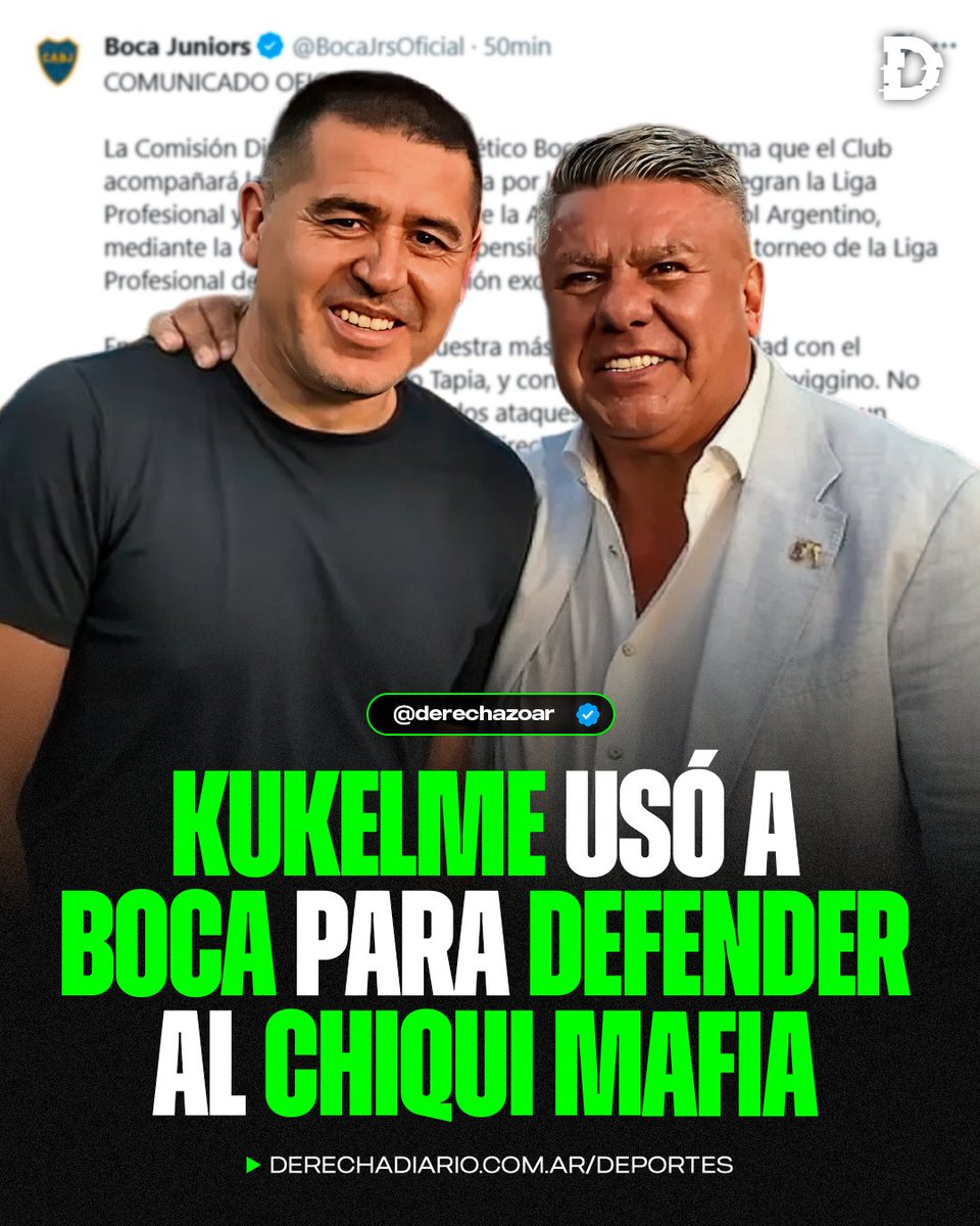 🇦🇷🚨 VERGÜENZA: Kukelme sacó un comunicado desde las redes de Boca apoyando al corrupto del Chiqui Mafia.