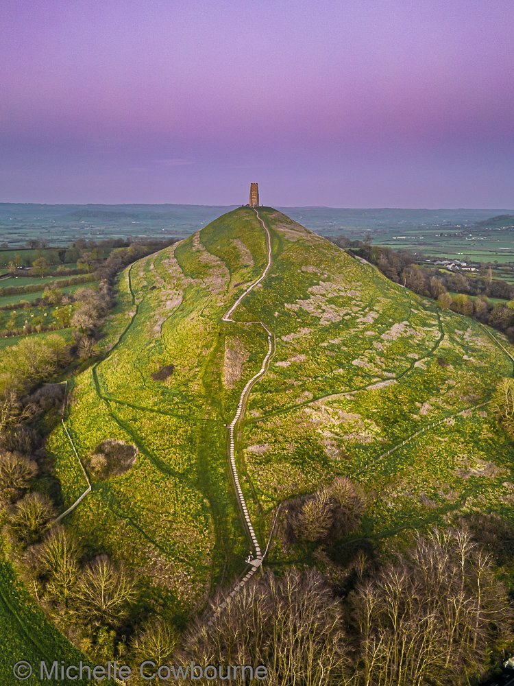 I missed the actual sunset but got a nice after-glow and lilac sky after the sun set. Taken in Glastonbury about 30 minutes after sunset.