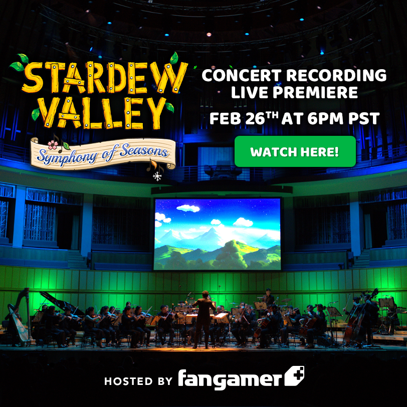 Stardew Valley's 10th anniversary is this week! We're celebrating by streaming a recording of Symphony of Seasons, a concert tour created by SOHO Live in collaboration with ConcernedApe. 

You'll be able to watch here on Thursday: youtube.com/watch?v=knx-_G…