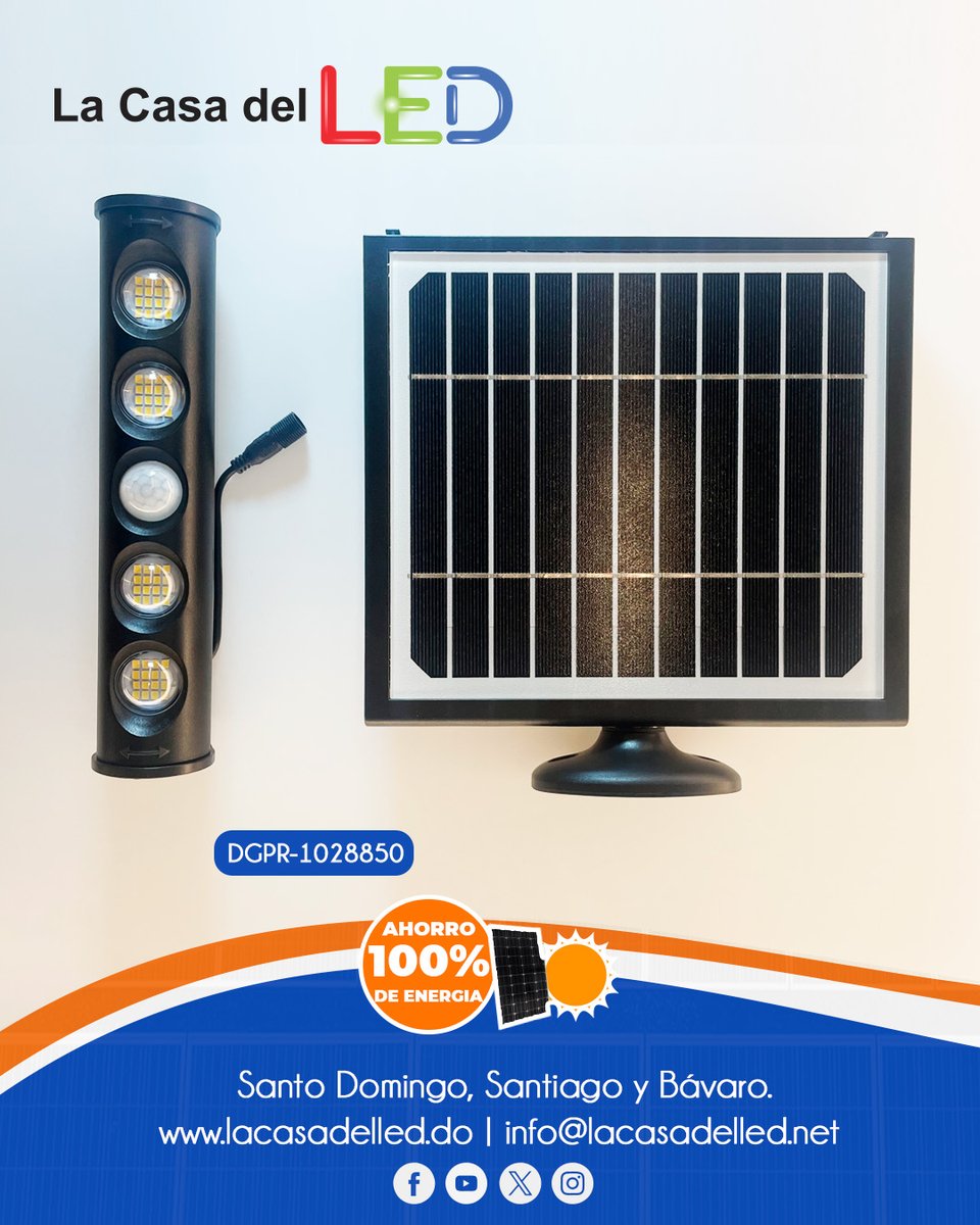 LaCasadelLEDLat's tweet photo. Recárgalo en el día, Ilumina toda la noche. 100% ahorro de energía.  WhatsApp +1 (809) 702-0982  Tel.: (809) 379-2216  #bavaro #santiago #santodomingo #lacasadelled #arquitectura #energiasostenible #iluminacion #led #solarled https://t.co/uLjNJK1AyF