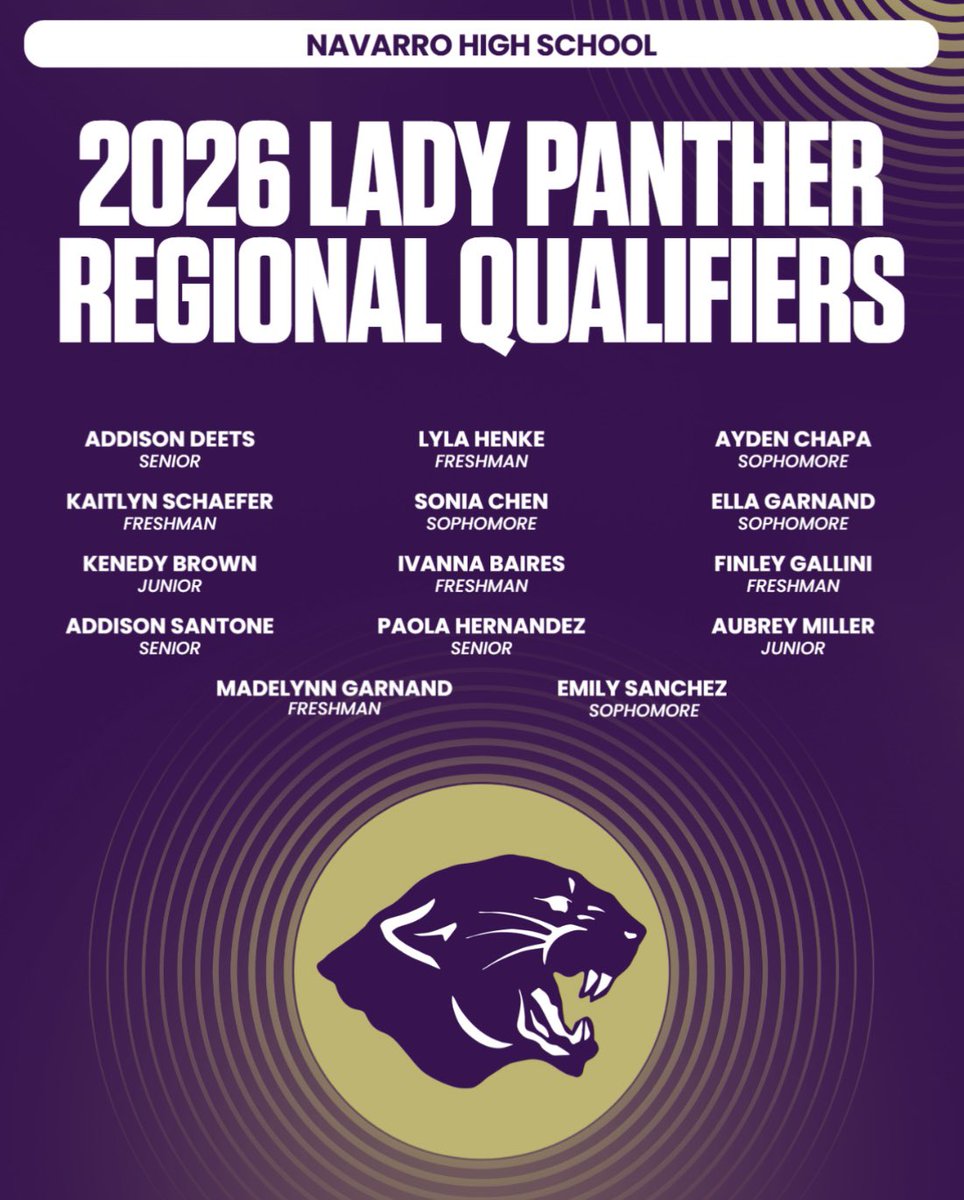 NavarroHS_PL's tweet photo. Congratulations to our 2026 Lady Panther Regional Qualifiers! Showtime in Edinburg next Monday! https://t.co/UHmPyLyPx9