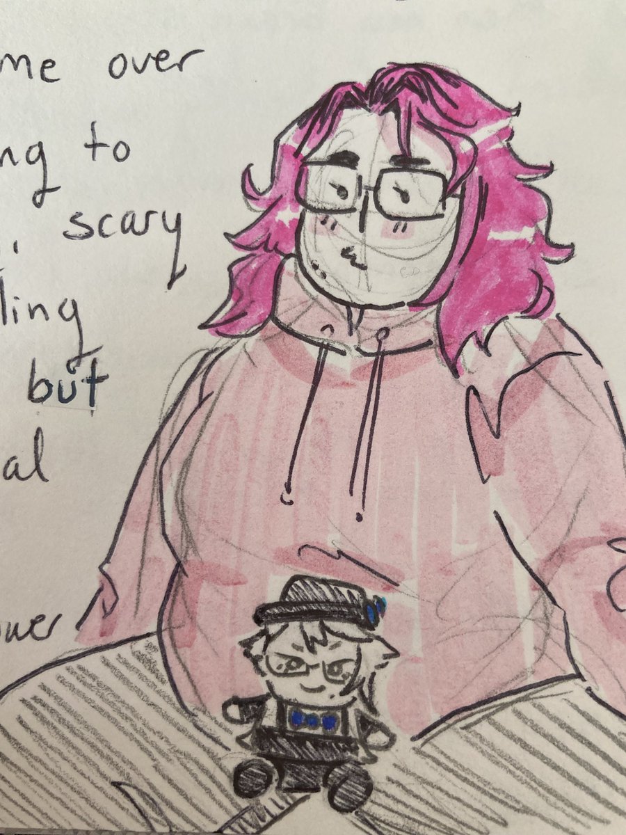 doodle in my journal of me and my small fatty