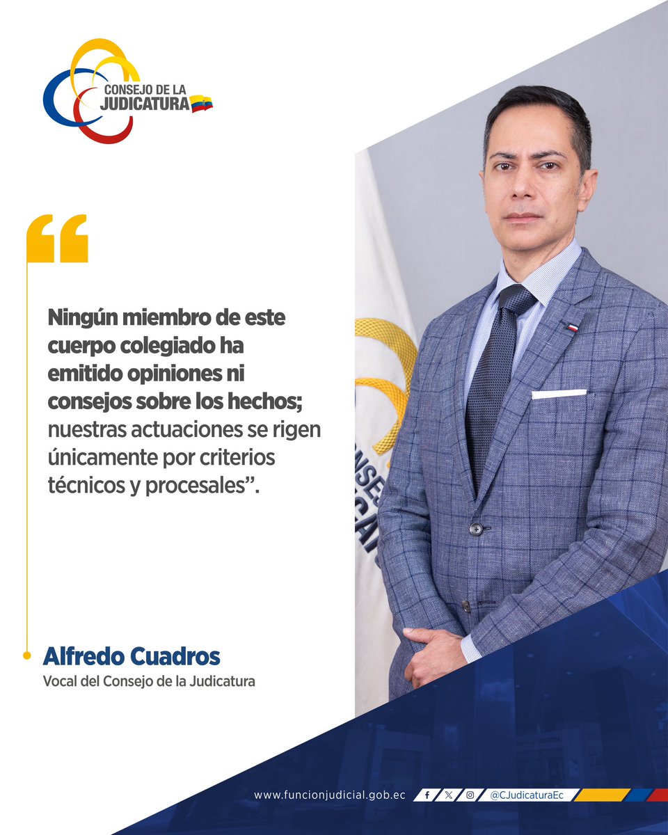 🏛️ | #ElPlenoActúa

Durante la sesión ordinaria Nro. 020-2026, se reafirmó que cada decisión del Pleno se sustenta en el análisis jurídico y el respeto irrestricto al debido proceso, como base de una justicia técnica y responsable.

El vocal <a href="/_AlfredoCuadros/">Alfredo Cuadros Añazco.</a> lo expresó con