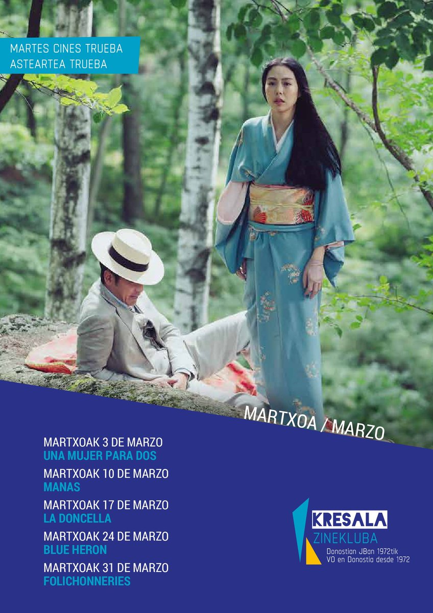 KresalaZinema's tweet photo. Ya está lista la programación de marzo. En algunas sesiones, contaremos con la presencia de Sandra Rozas (El Contraplano) y Karmele Iturbe de @DSSEmakumeenEtx 

🎟️ https://t.co/IkkSnUrEuy
🎬 https://t.co/Fe9f8UlQgn https://t.co/n8nwem7xgv