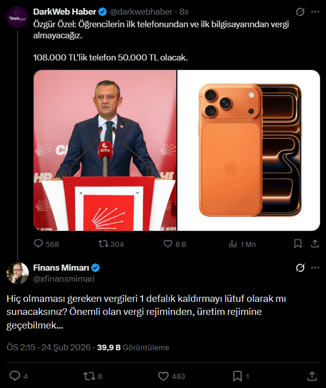 Adamın konuşmasını dinlemeden, 2 cümlelik tweetlere şöyle yorumlar bırakıp linç etmeleri ve bunu gören binlerce kişinin de hiç sorgulamadan favlaması çok ilginç geliyor.

Adam konuşmasının başında verginin vergisi alınıyor, bu düzeni değiştireceğiz ve öğrencilerin aldıkları ilk