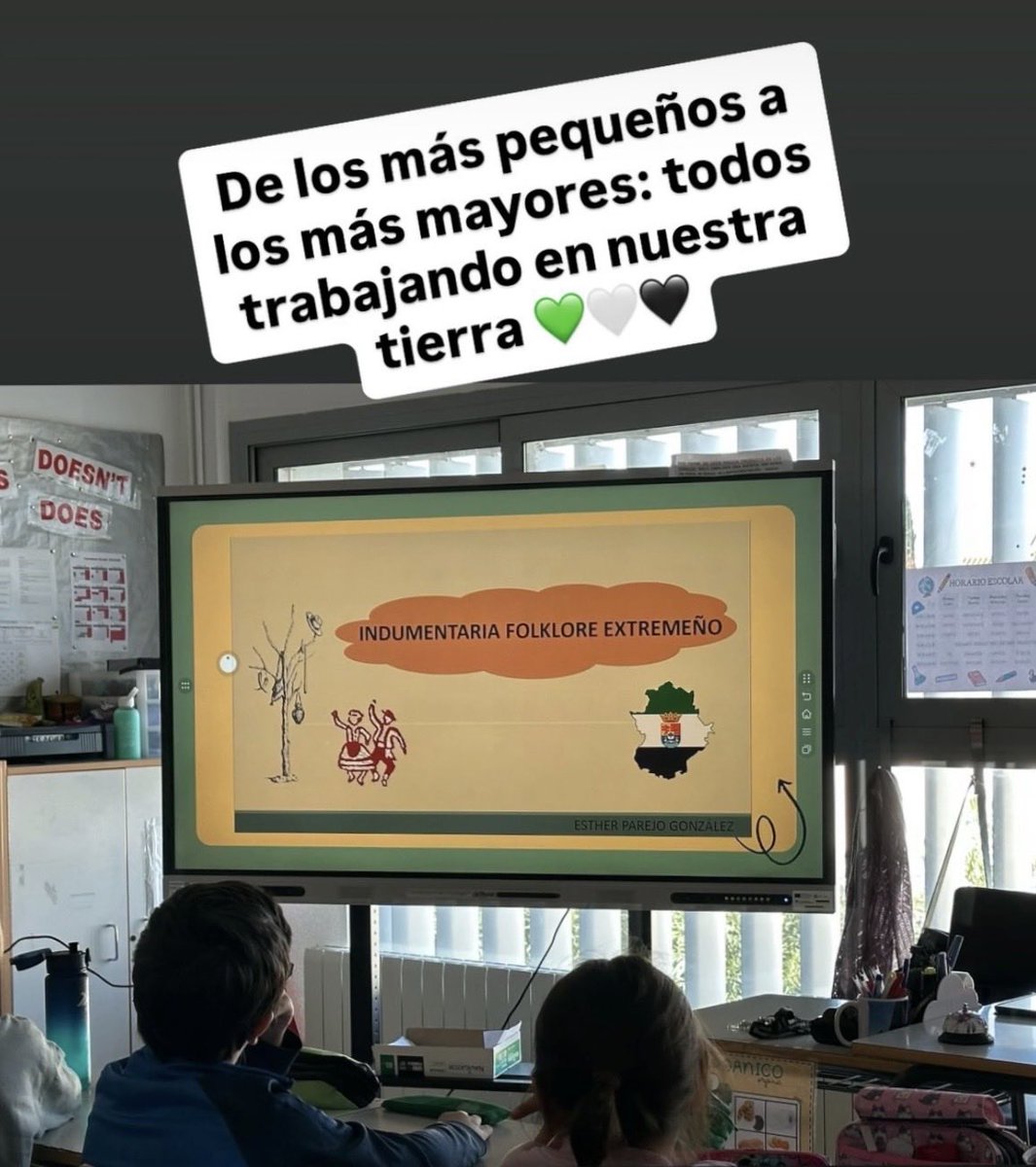 Semana de Extremadura 
(segundo día) 💚🤍🖤
#CEIPLVaguadas #semanadeExtremadura
#JuntadeExtremadura