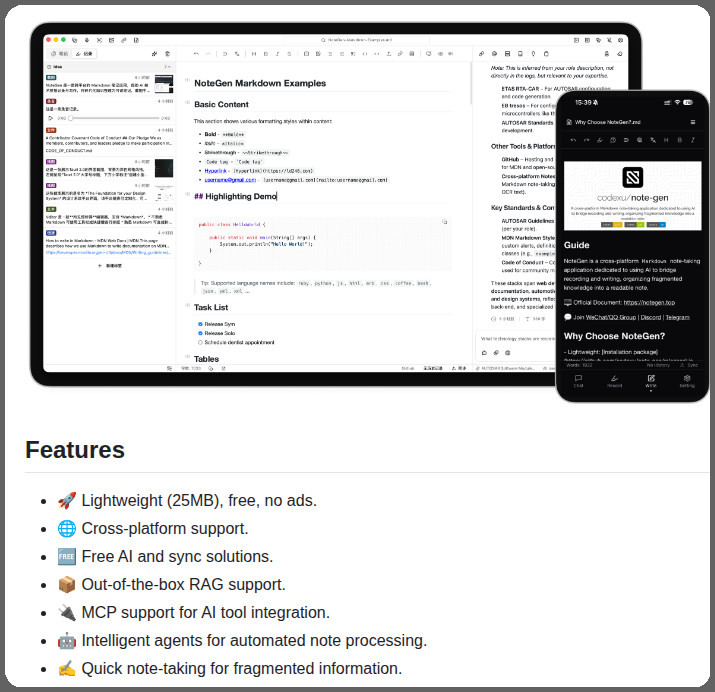 Markdown note-taking with AI agents and RAG support https://t.co/o9WJuZ8aa0