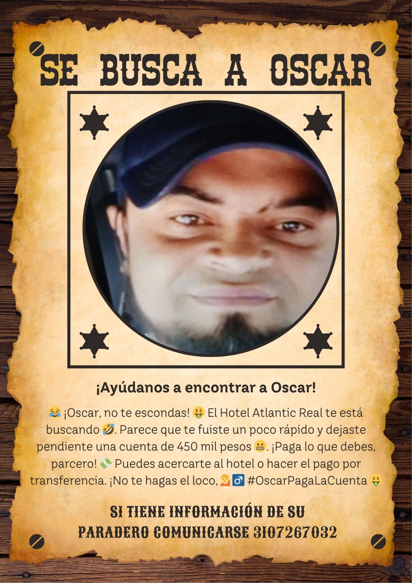 Este personaje es de los que dañan la imagen de todo un gremio, se fue debiendo la cuenta del hotel y a las empleadas les descontaron del salario, están haciendo una rifa para reponer lo robado, ayuden a hacerlo famoso.