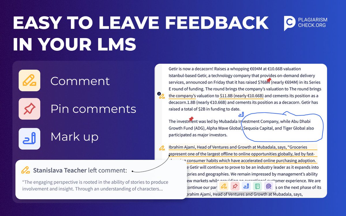 plagiarismisbad's tweet photo. Transform your grading workflow with our LMS integrations that let you comment, pin, and mark up student submissions without ever switching tabs.
Book a demo today to see how much time you could be saving👉https://t.co/sF29fsHhyG
#EdTech #LMSIntegration #HigherEducation https://t.co/PWn9b251LF