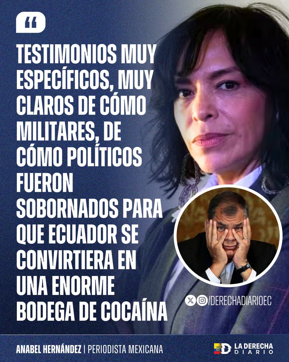 🚨🇪🇨🇲🇽 | ANABEL HERNÁNDEZ SOBRE EL NARCOGOBIERNO DE RAFAEL CORREA: "Testimonios muy específicos, muy claros de cómo militares, de cómo políticos fueron sobornados para que Ecuador se convirtiera en una enorme bodega de cocaína"