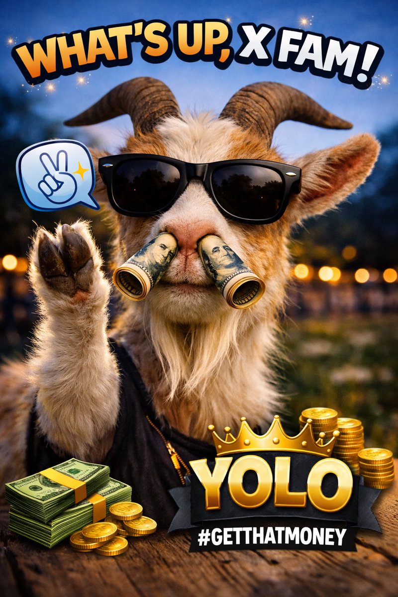 goatcoin03's tweet photo. “What’s up, X fam? 🐐😎
The GOAT is here to greet the real supporters.
Stay locked in… big moves loading. 💸🚀
#GOATCoin #StayEarly #GOATMode” https://t.co/IPX2ruViS4