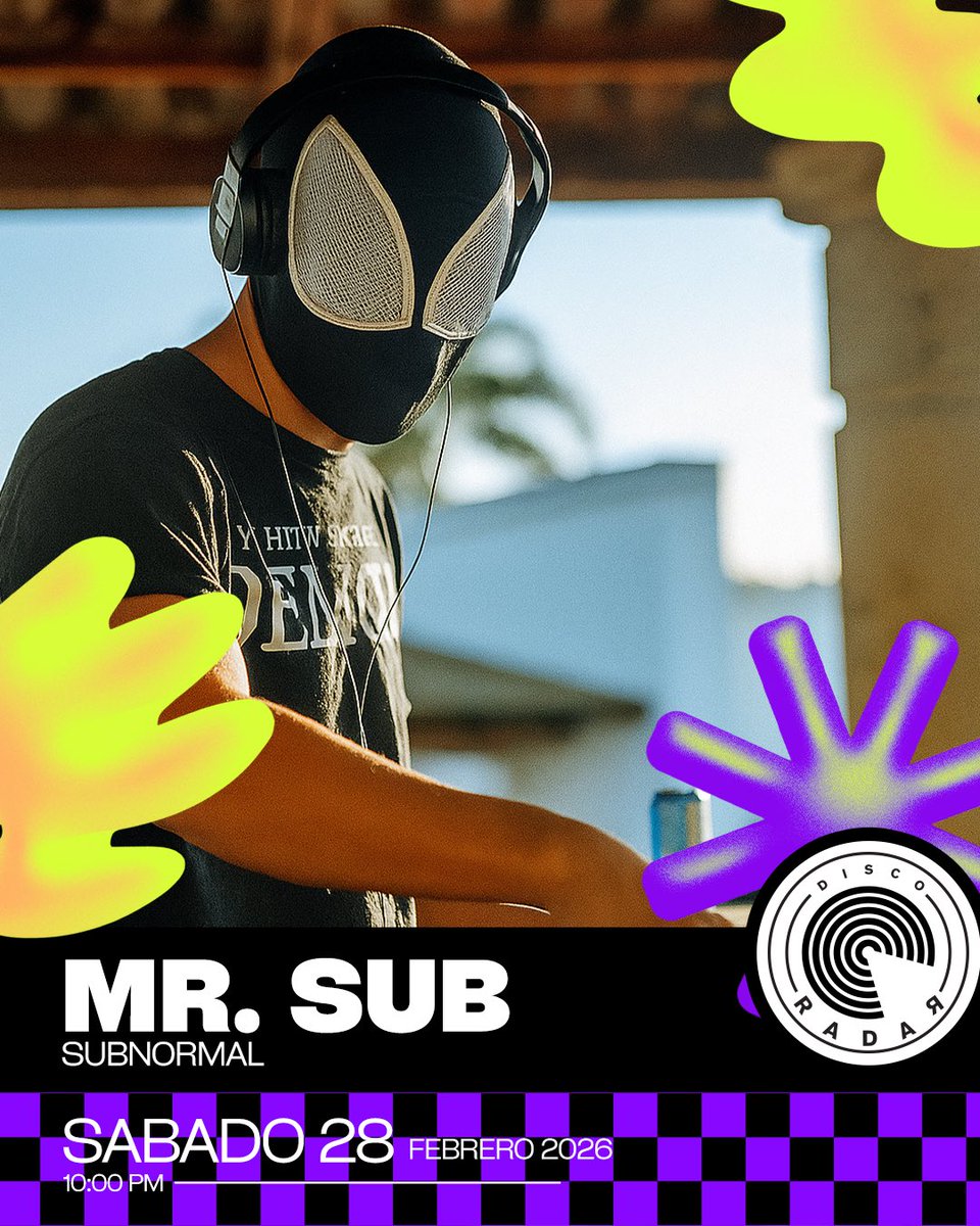 Mr. Sub [Subnormal] se presenta este sábado en Disco Radar, recuerda que no tenemos cover antes de las 12 de la noche, los esperamos!