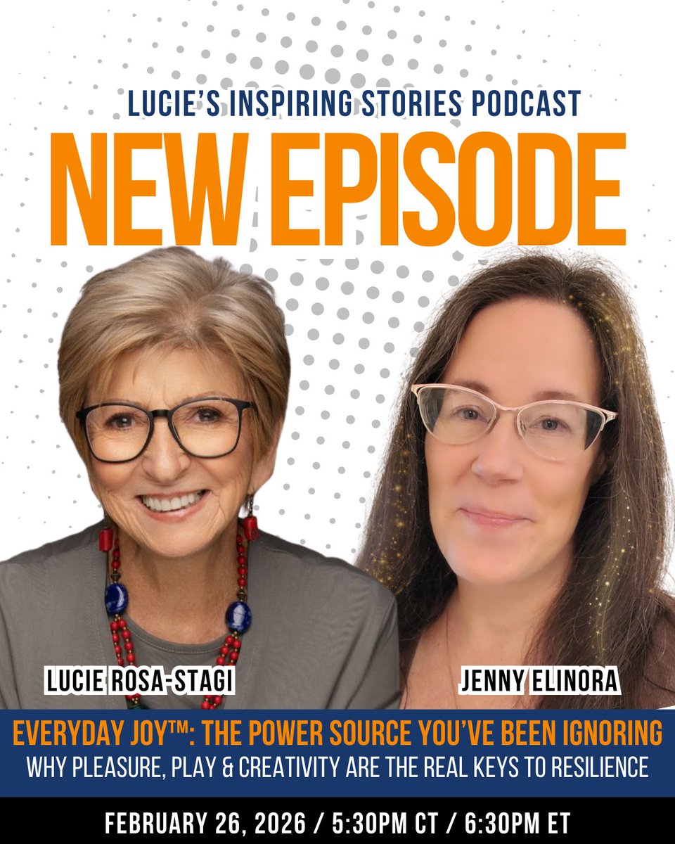 StagiRosa's tweet photo. In this powerful conversation, Lucie Rosa-Stagi sits down with Jenny Elinora, creativity coach, award-winning musician, and creator of the Everyday JOY™ system, to explore a truth most high performers learn the hard way:

Success without joy is not sustainable.

Join us live... https://t.co/LACmpvcJiY
