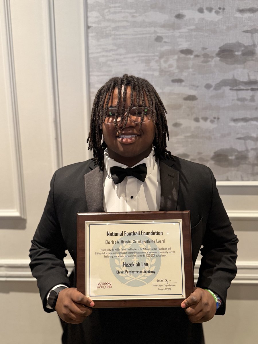 CPAFootball's tweet photo. Congratulations to SR Hezekiah Lee for being recognized with the Scholar-Athlete award from the National Football Foundation. Congratulations Hezzie… so well deserved! https://t.co/wXDIOgz6sq