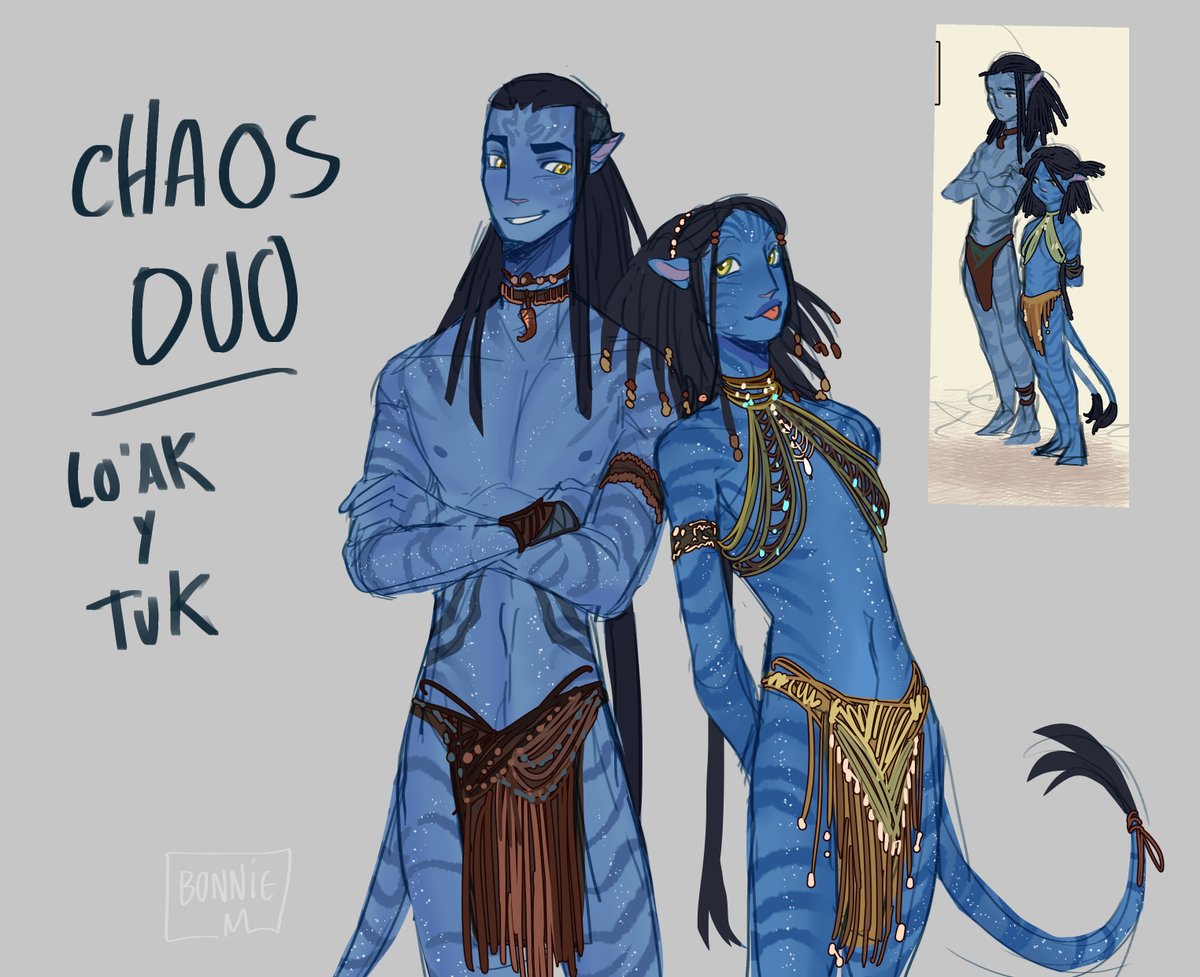 mucho por hoy jaja pero me dio por dibujar los diseños que tengo de Lo'ak y Tuk de mayores jeje
el ✨Chaos Duo✨