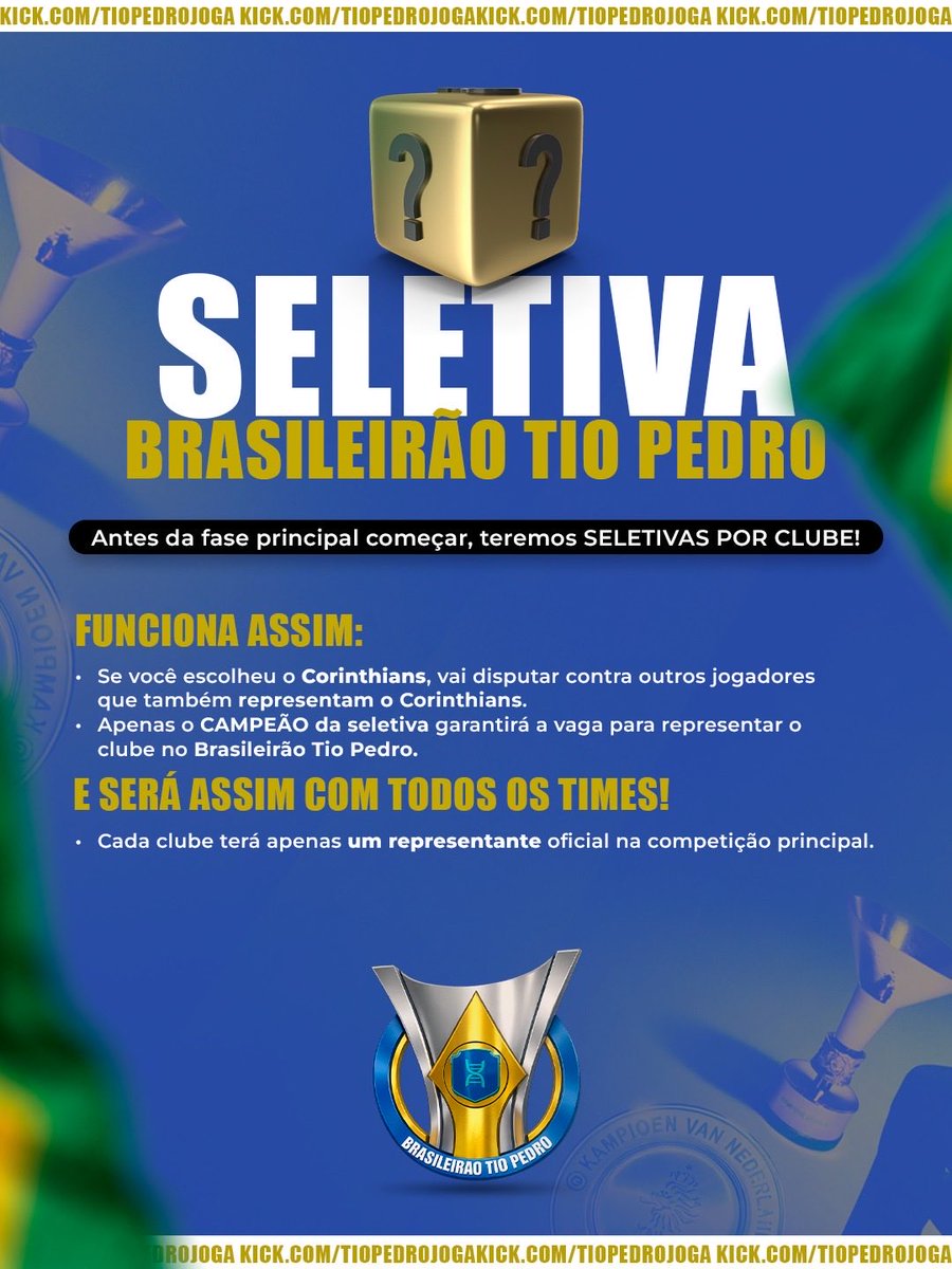 Tô organizando um campeonato brasileiro no FC 26 dentro do Ultimate Team na minha live.

Ideia fera e original. Quer participar? Só responde esse Tweet que te mando na DM.