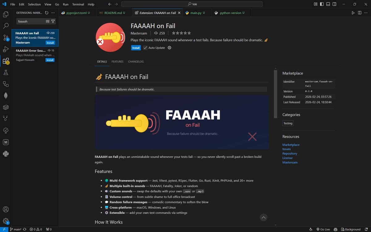 mitishraina's tweet photo. Was just getting started with a fine tuning project for a codellm and stumbled upon craziest extension on vscode... 
FAAAAH on Fail🤣🙏 https://t.co/PWeDTB2K9A