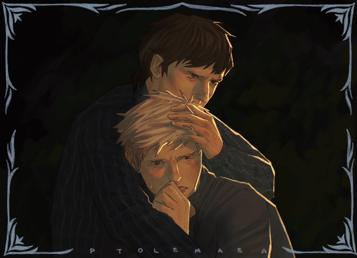 “And if grief is nothing more
than all the questions left behind,
then now I know the world feels far too large
without a place to set that love down.”

#valaerion fanart for ptolemaea ♡

art by @/scaredseeweed