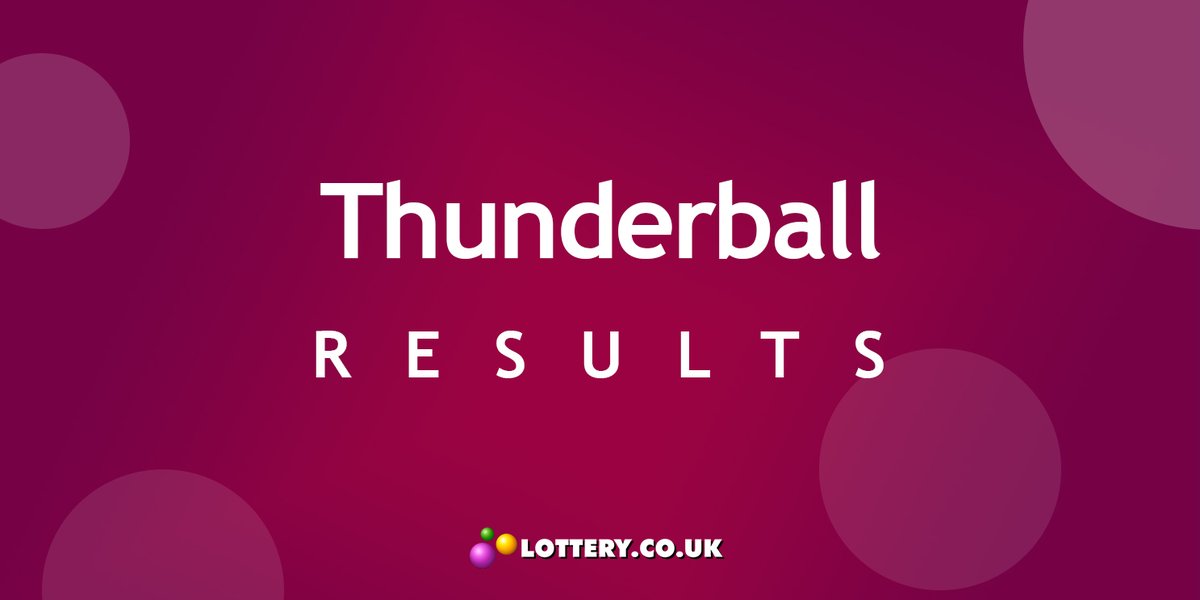 Tonight's #Thunderball results are in 👉 lottery.co.uk/thunderball/re…