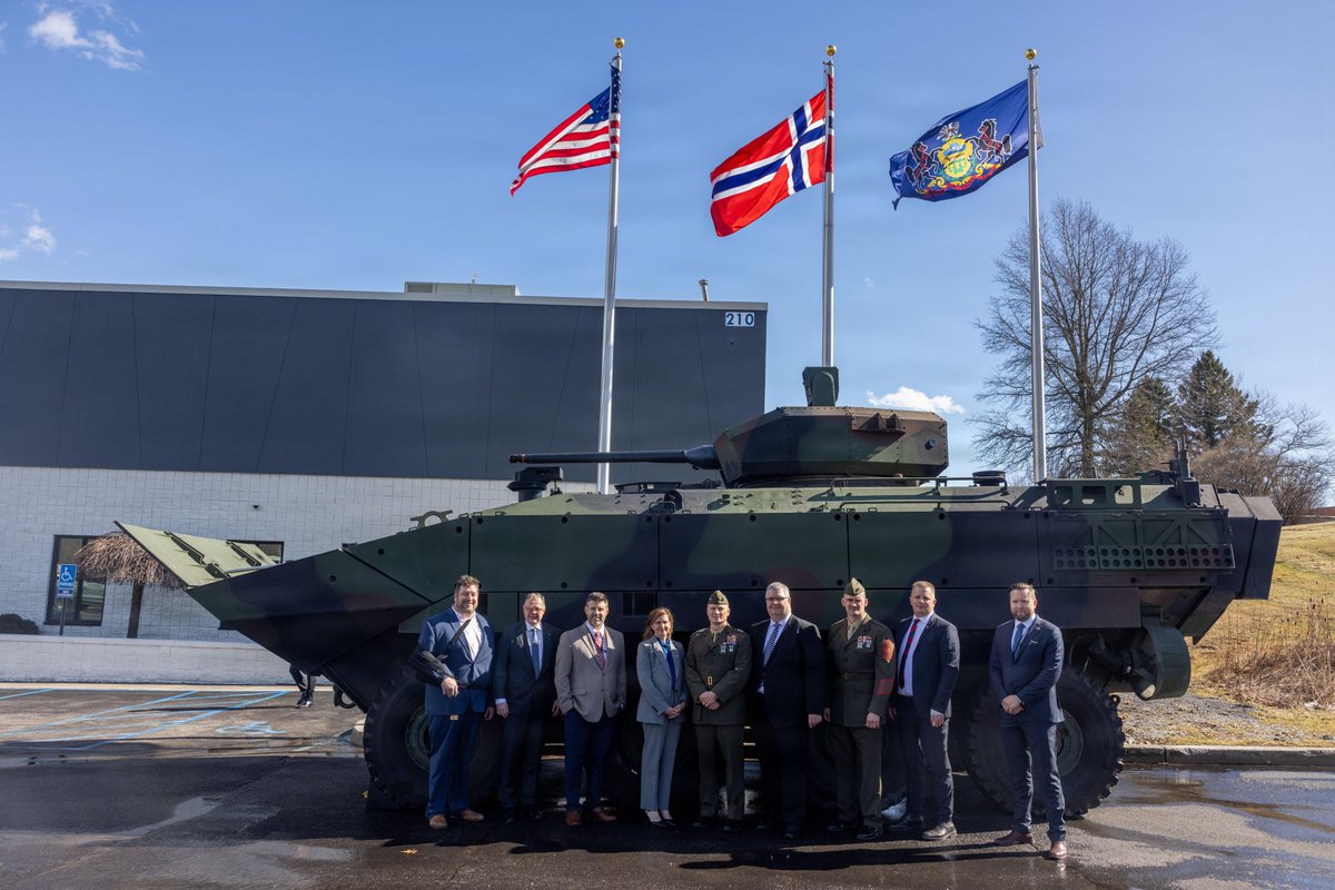 USMC's tweet photo. #MarineCorps senior leaders visited the ribbon-cutting ceremony for a U.S.-based Amphibious Combat Vehicle 30mm cannon production facility. 

The ACV-30’s stabilized 30mm cannon enhances lethality, precision, and survivability for Marines in expeditionary operations, reflecting continued modernization and partnership across the U.S. defense industrial base.

#USMC #SemperFi #Lethality