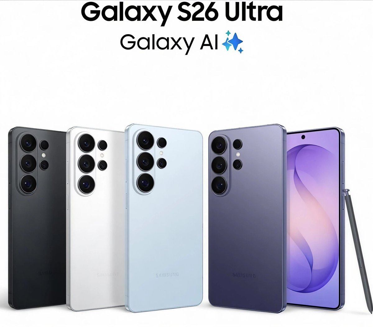 #GalaxyS26
#GalaxyS26Plus
#GalaxyS26Ultra

الأسعار النهائية بالريال السعودي

Galaxy S26 (3999) (4799)
Galaxy S26 Plus (4549) (5349) 
Galaxy S26 Ultra (5499) (6299) (7499)