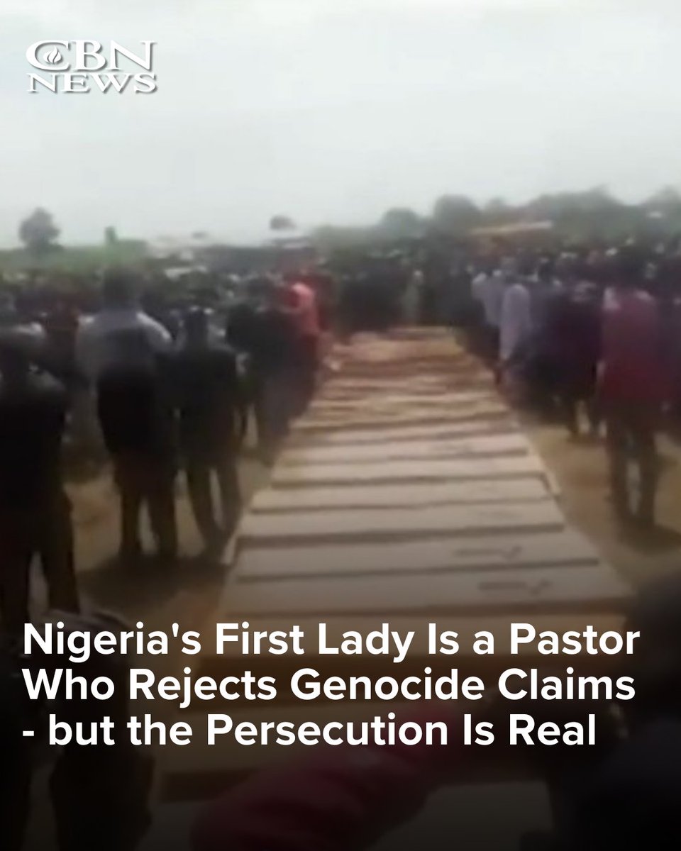 CBNNews's tweet photo. One of the most dangerous places for Christians worldwide is Nigeria. More than a decade of deadly violence has drawn international scrutiny, prompted U.S. military action, and fueled debate over whether Africa's most populous nation is facing genocide.

In an exclusive interview with CBN News, Nigeria's First Lady, Oluremi Tinubu, pushed back on claims that Christians are being systematically exterminated.

What's the truth about this complex crisis? Christians are disproportionately targeted. If they're not killed, they are kidnapped for ransom, lose their homes, farmland, and churches, and in some cases, women and young girls are forced into marrying their captors.

More than 70 percent of Christians killed worldwide in recent years have died in Nigeria, according to Open Doors...

FULL STORY: https://t.co/kl154efd0d