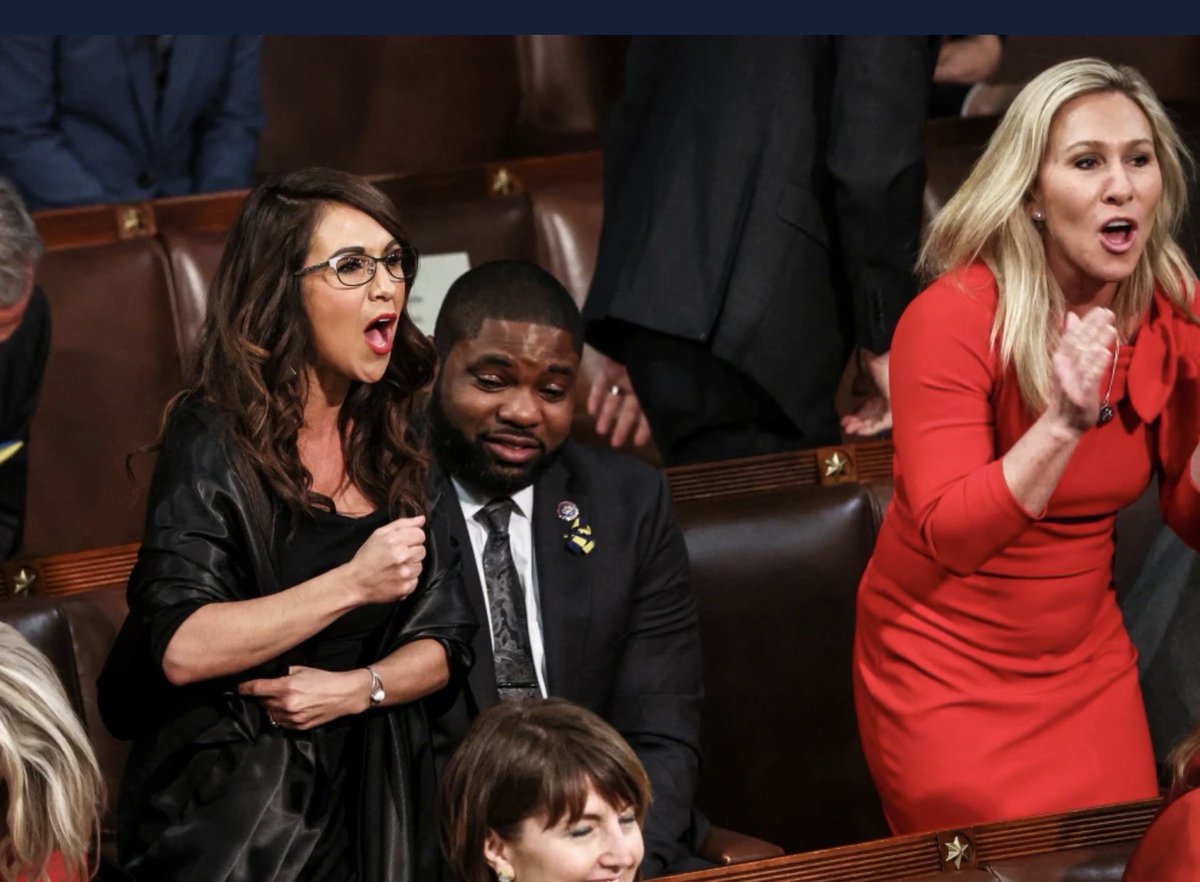 VinceMPerry's tweet image. In 2009, Republican Representative Joe Wilson of South Carolina famously shouted "You lie!" at President Barack Obama during a joint session of Congress.

Reps. Marjorie Taylor Greene, then a R-Ga., and Lauren Boebert, R-Colo., repeatedly heckled and interrupted during President